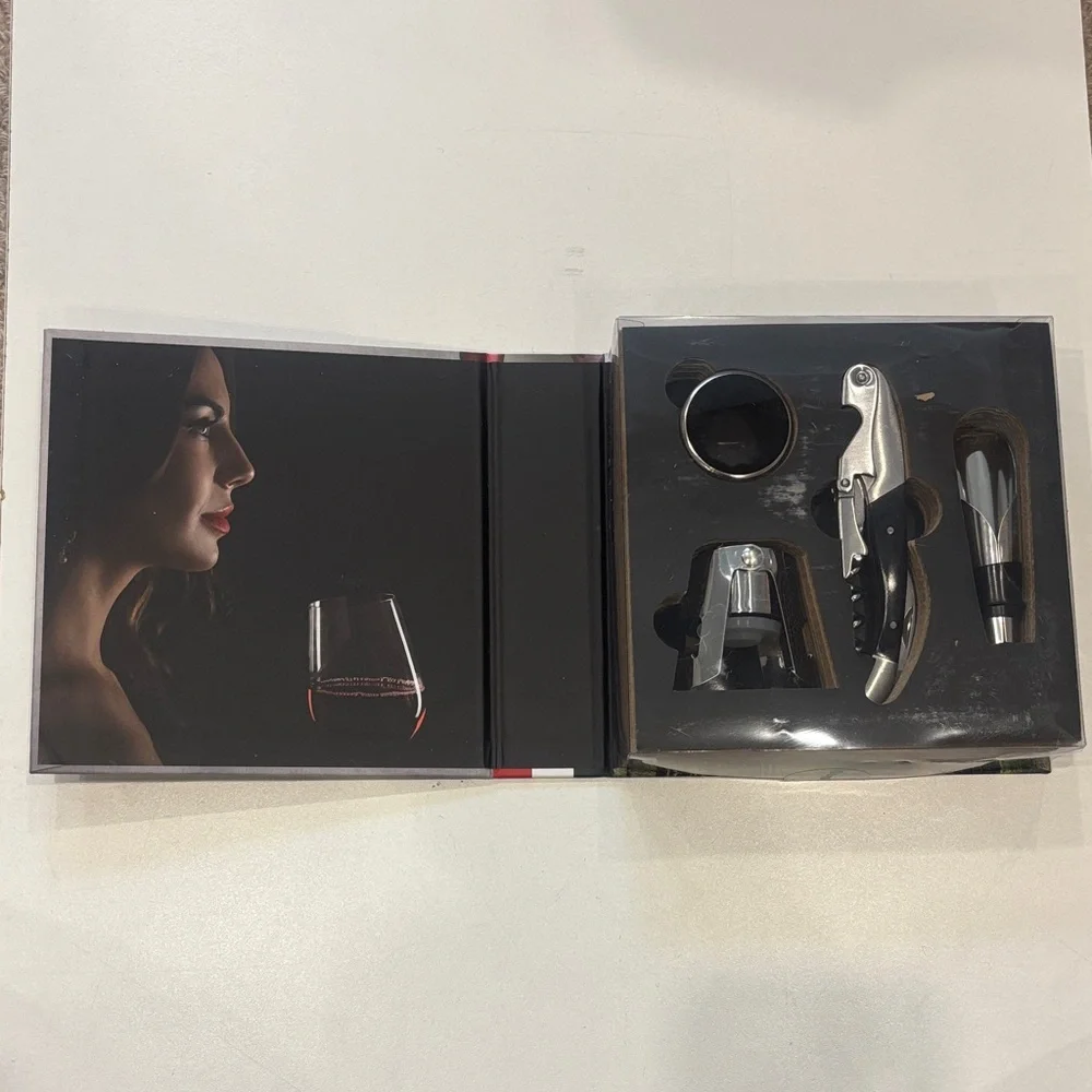 Legnoart Silver and Black Sommelier “Wine Plaza” Set